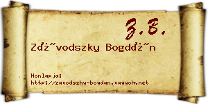 Závodszky Bogdán névjegykártya